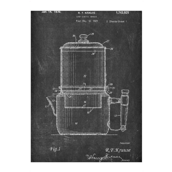 Puzzle Ravensburger "Filterkaffeemaschine (Tafel)" artboxONE - Essen & Trinken,Schwarzweiß,Für Papa