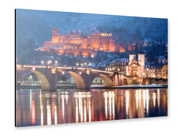 Alu-Dibond "Heidelberg im Winter" 30x20 cm artboxONE