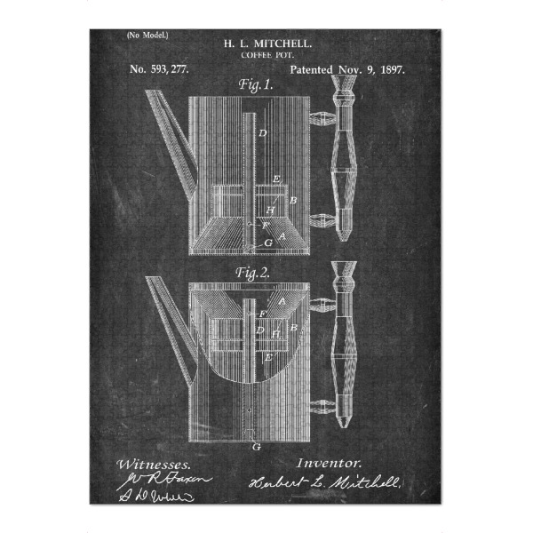 Puzzle Ravensburger "Kaffee Perkolator (Tafel)" artboxONE - Essen & Trinken,Schwarzweiß