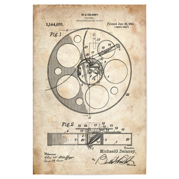 Poster "Filmrolle Patent (Antik)" artboxONE - Film,Für Papa