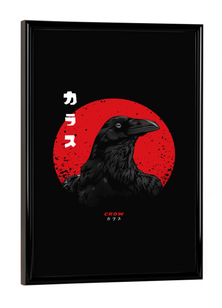Poster mit schwarzem Rahmen "Crows" artboxONE - Tiere - Animal,Japan,Iconic,Crow,Bird
