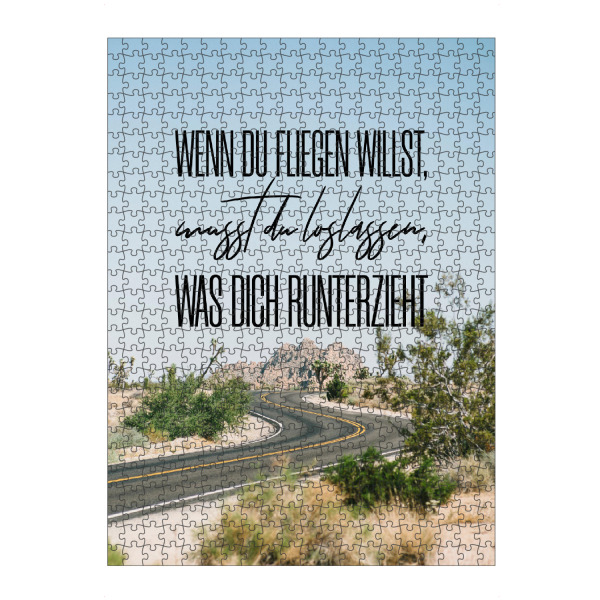 Puzzle Ravensburger "Loslassen und Fliegen" artboxONE - Typografie,Menschen - Fliegen,Landscape,Quotes - Bild fliegen