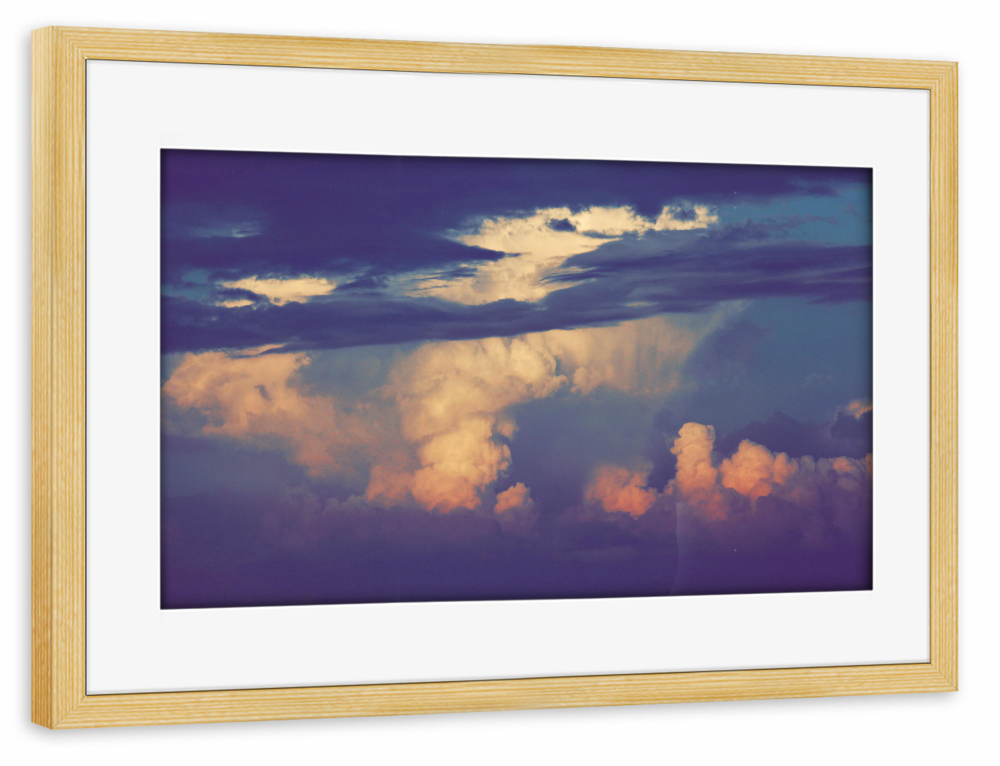 Poster mit Rahmen kiefer "Das Wolken Treffen" artboxONE - Natur - Wolken,Donner,Himmel,Regen