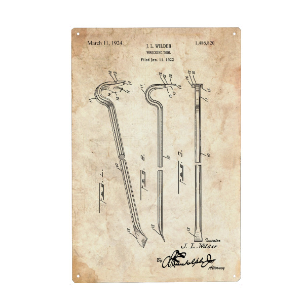 Holzbild "Brechstange Patent (Antik)" artboxONE - Für Papa