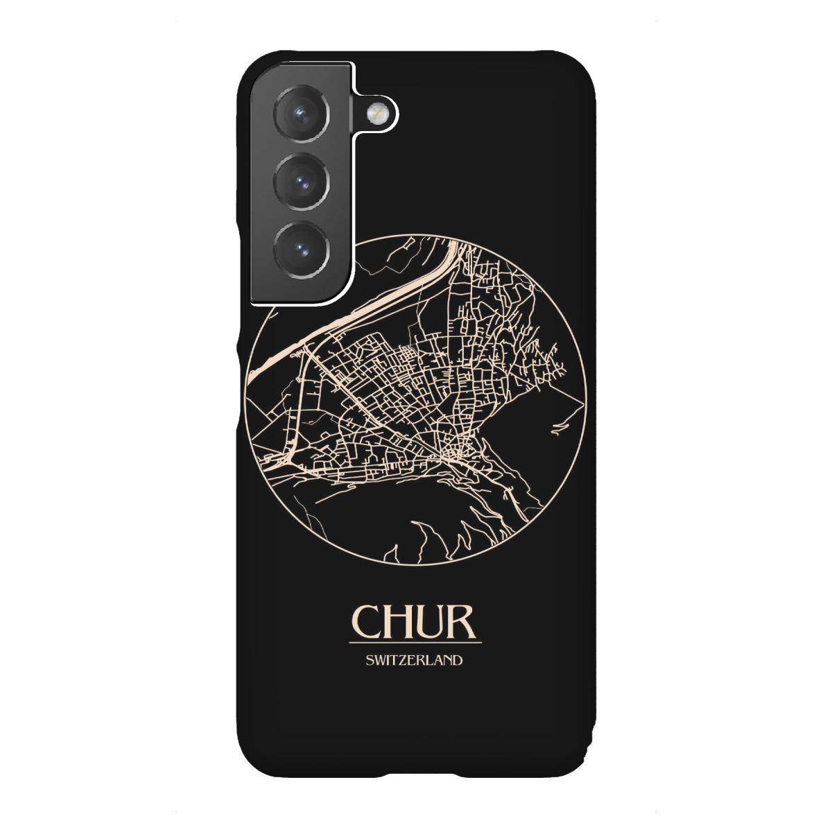 "Retro Map Chur Switzerland Round"für Samsung Galaxy - Premium-Case Handyhülle artboxONE