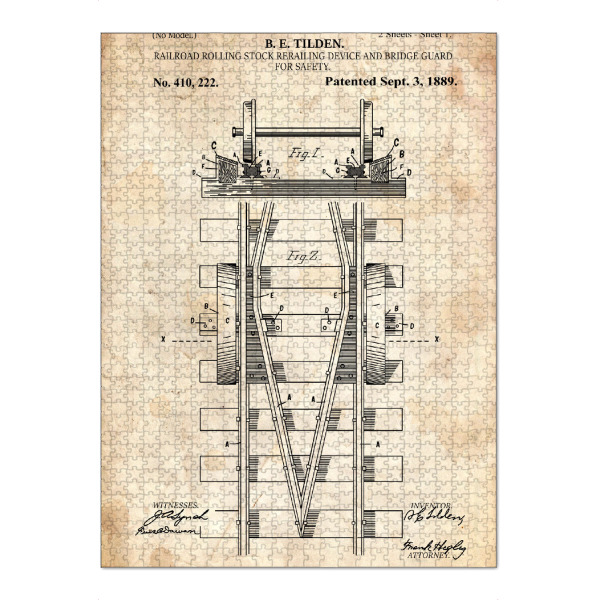 Puzzle Ravensburger "Eisenbahn Patent (Antik)" artboxONE - Reise,Für Papa