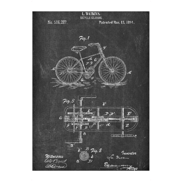 artboxONE Puzzle "Vintage Fahrrad VI (Tafel)" artboxONE - Reise,Schwarzweiß,Sport,Für Papa