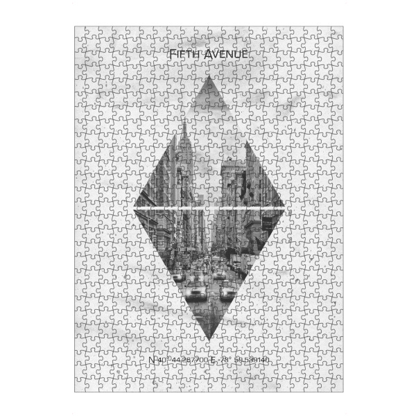 artboxONE Puzzle "Koordinaten NYC Fifth Avenue" artboxONE - Städte / New York,Schwarzweiß - Manhattan,New york,Triangle,Beton - Bild manhattan