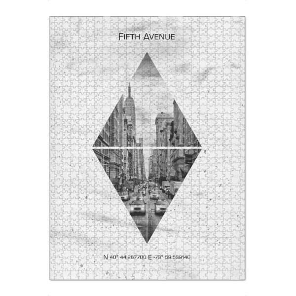Puzzle Ravensburger "Koordinaten NYC Fifth Avenue" artboxONE - Städte / New York,Schwarzweiß - Manhattan,New york,Triangle,Beton - Bild manhattan