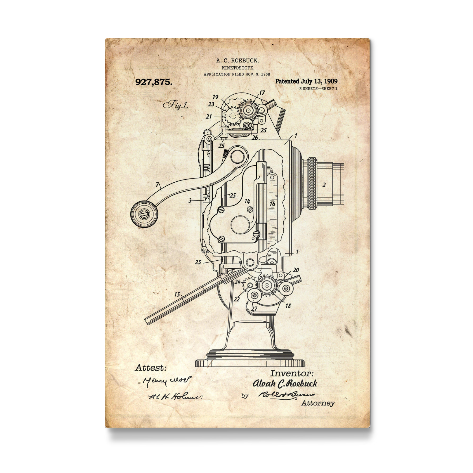 Galerie-Print "Filmprojektor Patent (Antik)" 30x20 cm artboxONE