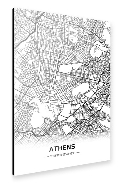 Alu-Dibond "Athens Retro Map" 30x20 cm artboxONE