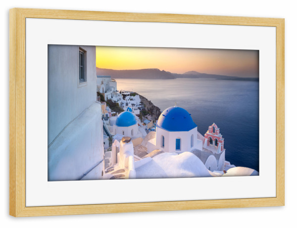 Poster mit Rahmen kiefer "Oia auf Santorin, Griechenland" artboxONE - Reise,Reise / Strand und Meer,Reise / Länder