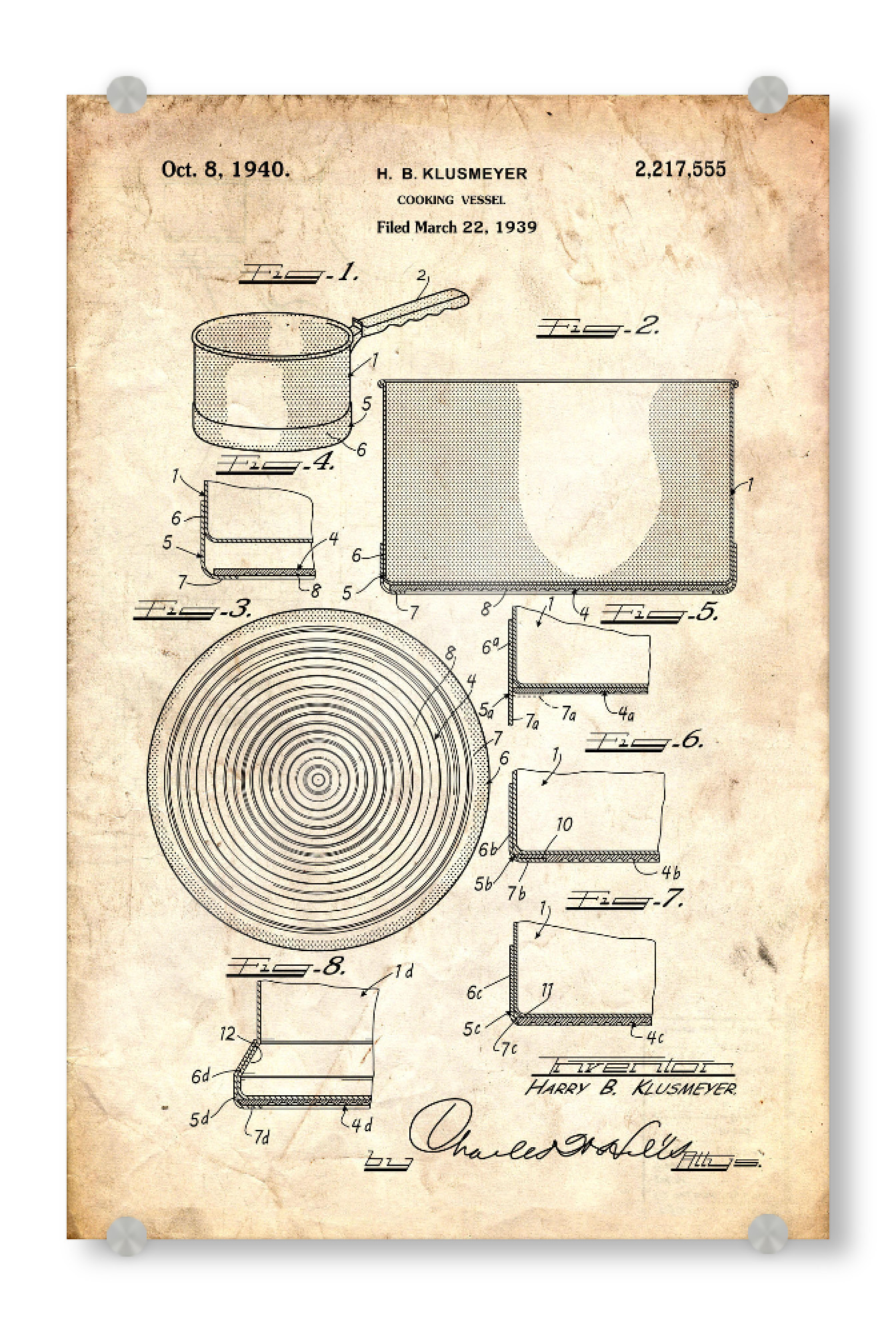 Acrylglasbild "Kochtopf Patent (Antik)" artboxONE - Essen & Trinken - Küche,Kochen,Koch,Vintage,Patent,Kochtopf,Restaurant