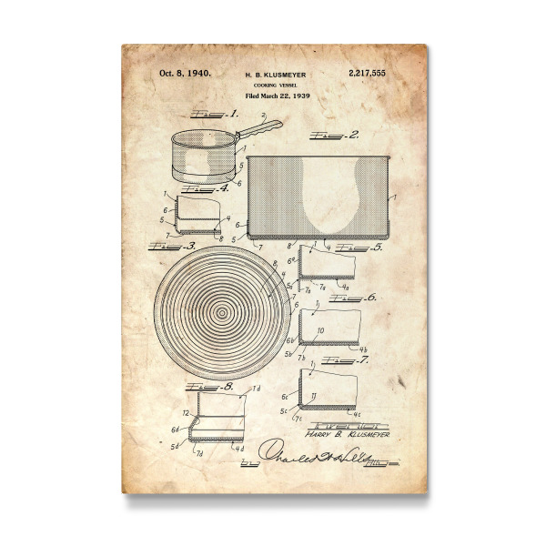 Galerie-Print "Kochtopf Patent (Antik)" 30x20 cm artboxONE