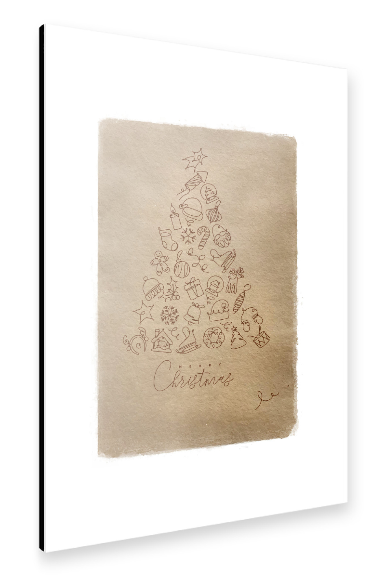 Alu-Dibond "Pen line christmas tree craft" 30x20 cm artboxONE
