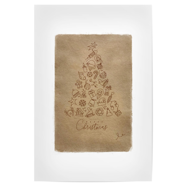 Poster "Pen line christmas tree craft" artboxONE - Weihnachten