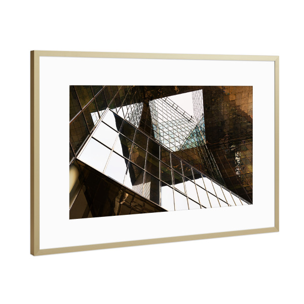 Poster mit Rahmen Gold "Spiegelbilder" artboxONE - Städte / London,Architektur