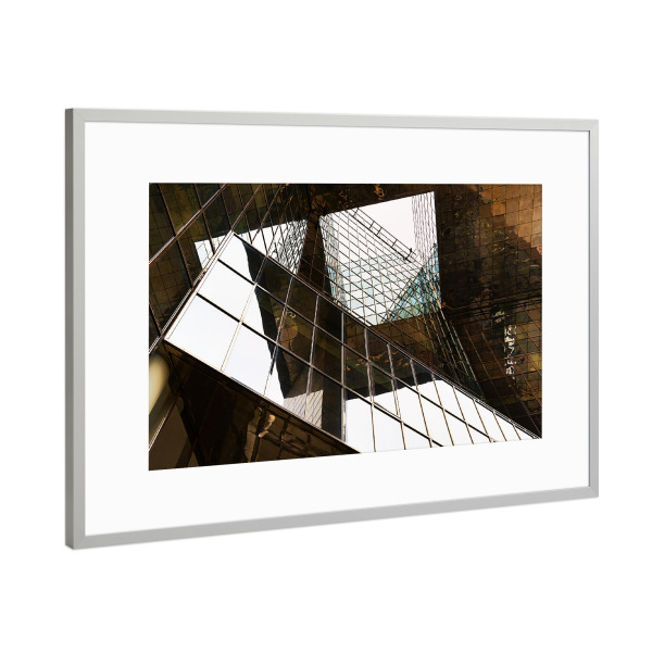 Poster mit Rahmen Silber "Spiegelbilder" artboxONE - Städte / London,Architektur