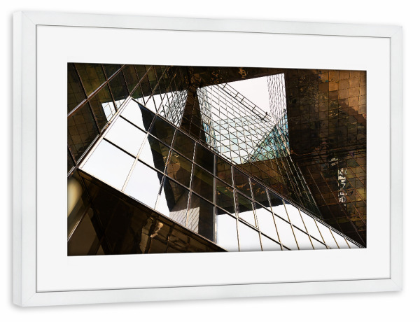 Poster mit Rahmen weiß "Spiegelbilder" artboxONE - Städte / London,Architektur