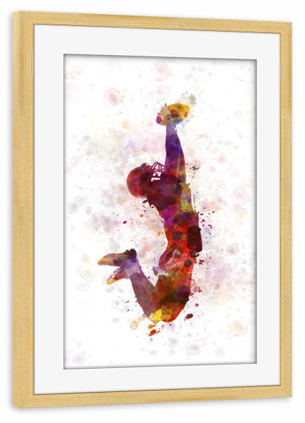 Poster mit Rahmen kiefer "American football player" artboxONE - Sport,Für Papa