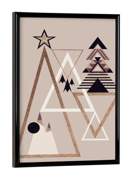 Poster mit schwarzem Rahmen "Merry abstract xmas" artboxONE - Weihnachten