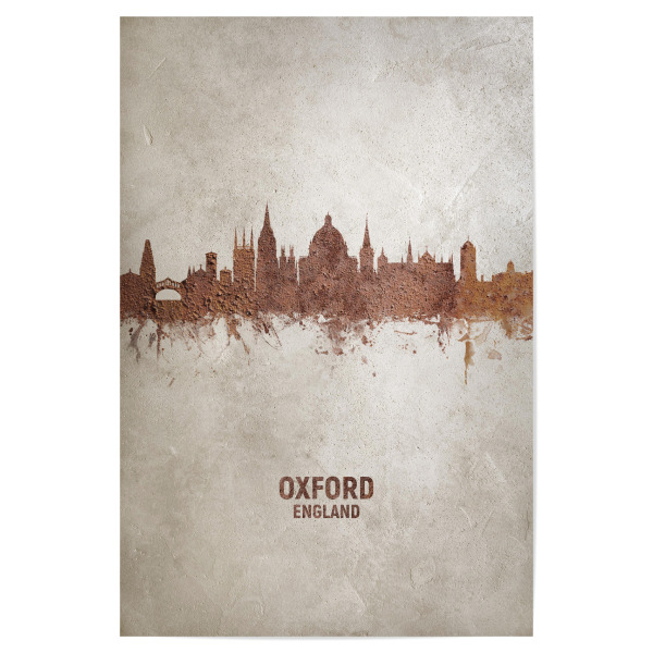 Poster "Oxford England Rust Skyline" artboxONE - Städte - Oxford,Oxford skyline,Rust