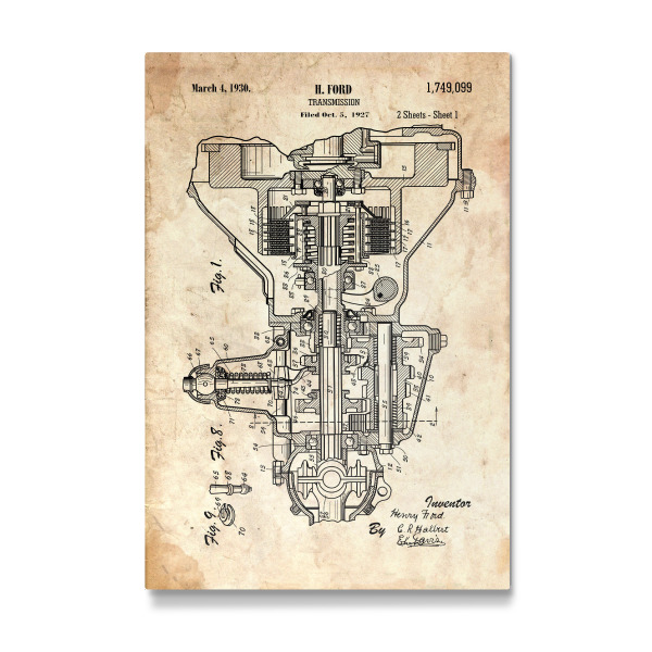 Galerie-Print "Auto Getriebe Patent (Antik)" 30x20 cm artboxONE
