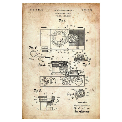 Retro Kamera Patent Iii Antik Als Poster Bei Artboxone Kaufen