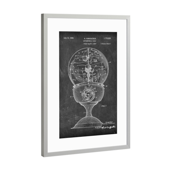 Poster mit Rahmen Silber "Astronomie: Sphäre II (Tafel)" artboxONE - Schwarzweiß,Galaxy