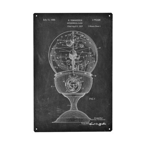 Metall Poster "Astronomie: Sphäre II (Tafel)" artboxONE - Schwarzweiß,Galaxy