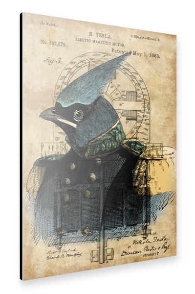 Alu-Dibond "Vogel in Uniform" 30x20 cm artboxONE