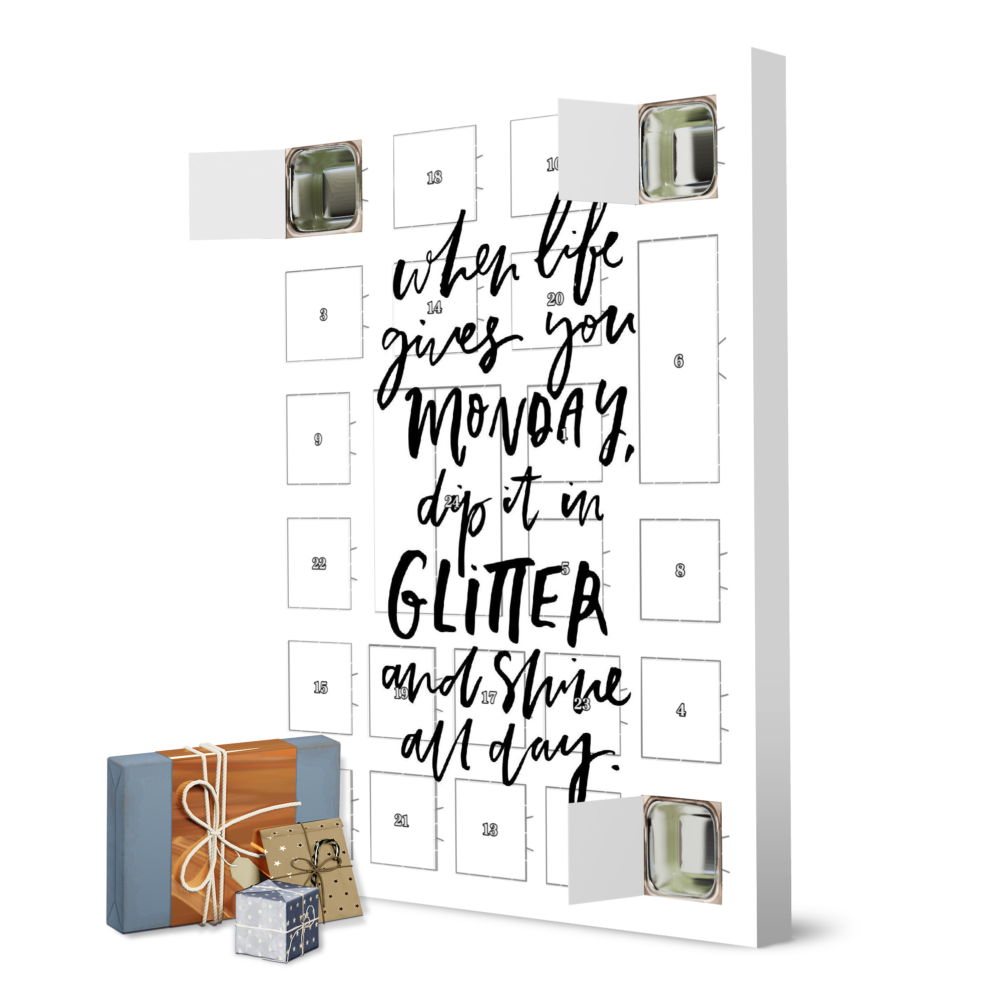 Adventskalender zum Selbstbefüllen When Life Gives You Monday artboxONE Adventskalender Typografie