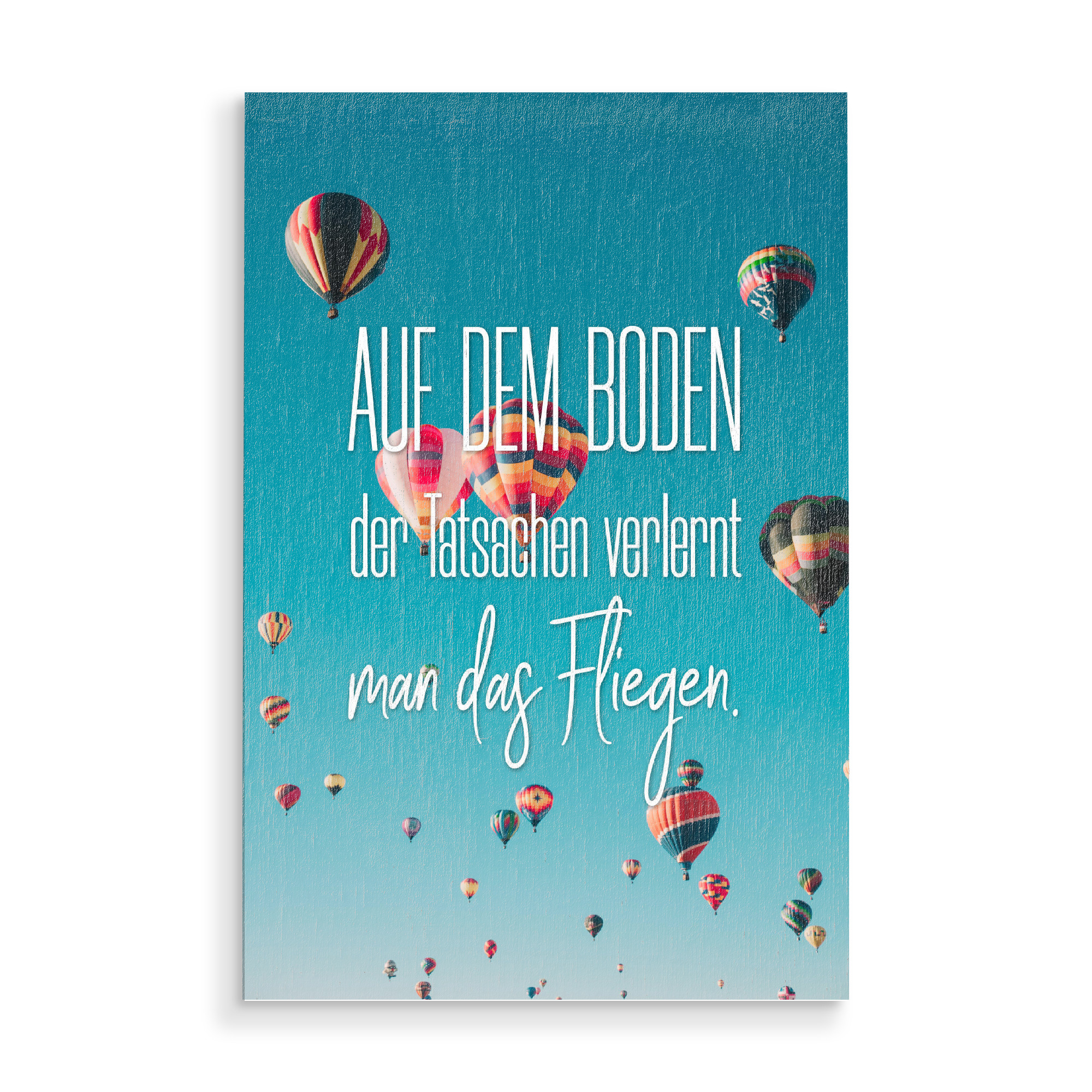 Holzbild "Auf dem Boden" artboxONE - Typografie,Menschen