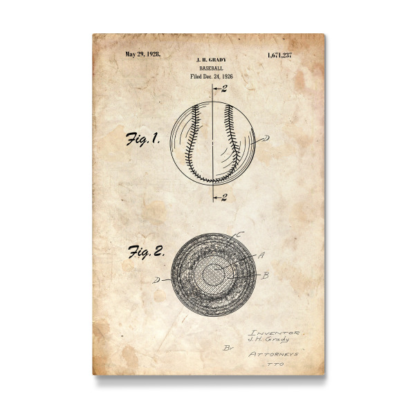 Galerie-Print "Baseball Patent III (Antik)" 30x20 cm artboxONE