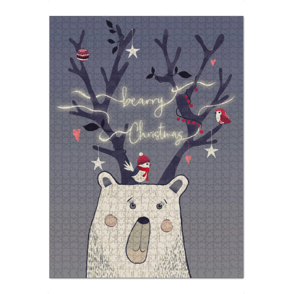 Puzzle Ravensburger "Bearry_Christmas" artboxONE - Schwarzweiß,Weihnachten