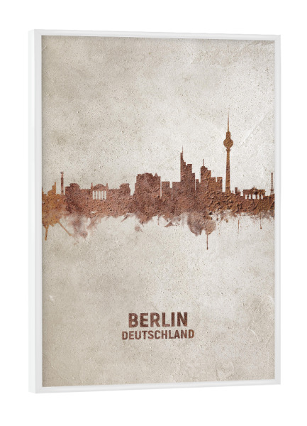 Poster mit weißem Rahmen "Berlin Germany Rust Skyline" artboxONE - Städte / Berlin - Berlin,Berlin skyline,Rust