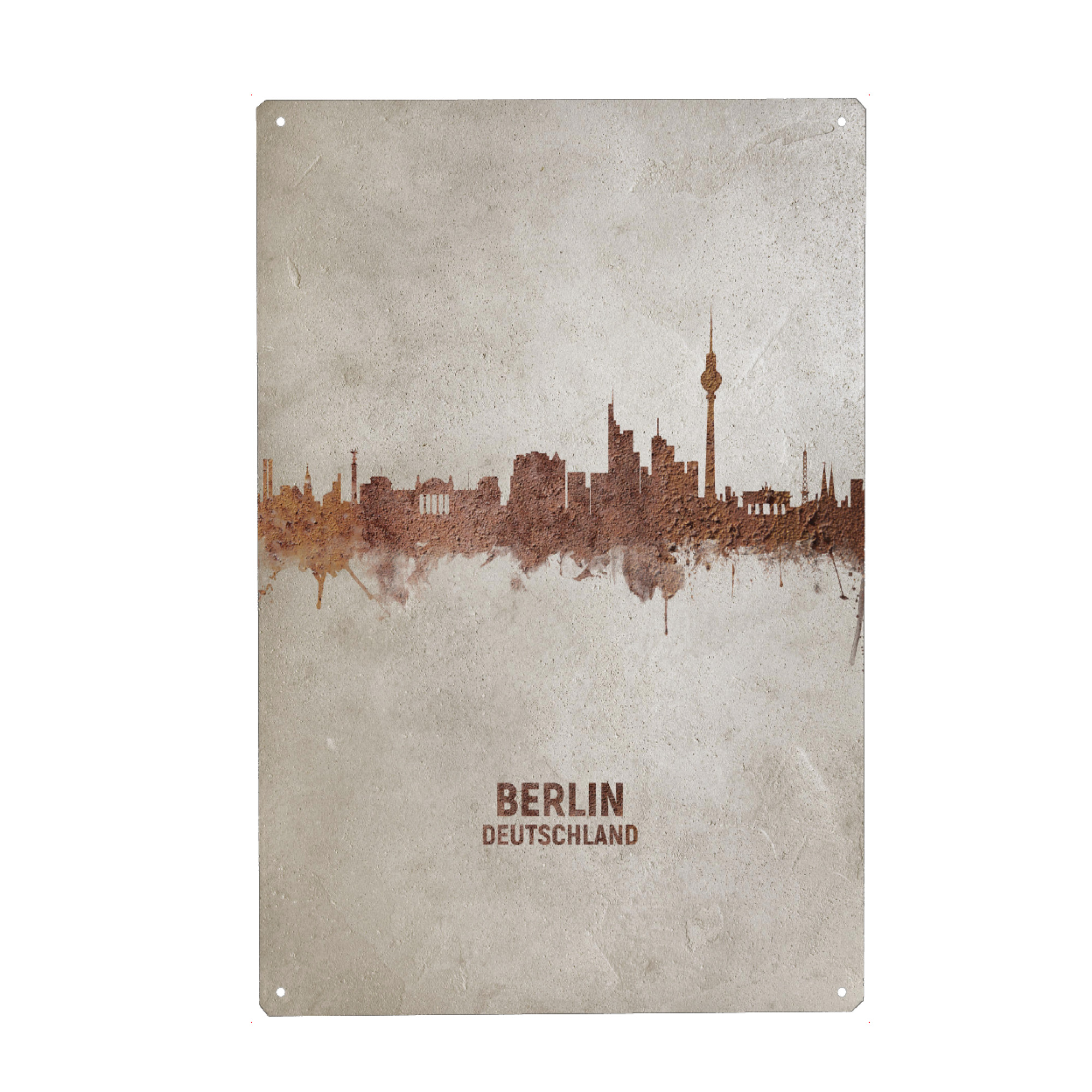 Holzbild "Berlin Germany Rust Skyline" artboxONE - Städte / Berlin - Berlin,Berlin skyline,Rust