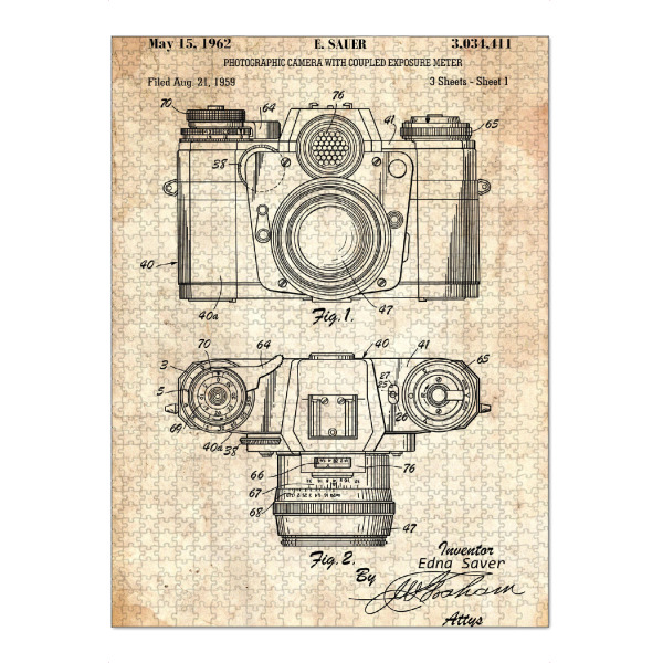 Puzzle Ravensburger "Vintage Fotoapparat II (Antik)" artboxONE - Film