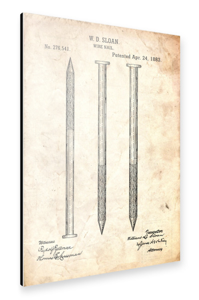Alu-Dibond "Nagel Patent (Antik)" 30x20 cm artboxONE