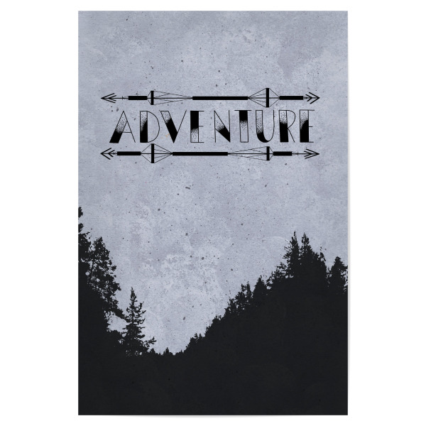 Poster "Adventure Wald" artboxONE - Typografie,Natur,Reise - Lettering,Wald,Natur,Landschaft,Abstrakt