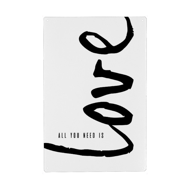 Holzbild "You NEED Love" artboxONE - Typografie,Menschen,Schwarzweiß,Liebe - Love quote,Couple quote,Love poster,Moderncalligraphy