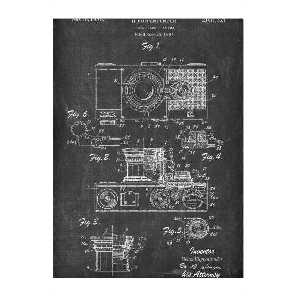 artboxONE Puzzle "Retro Kamera II (Tafel)" artboxONE - Film,Schwarzweiß