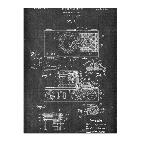 Puzzle Ravensburger "Retro Kamera II (Tafel)" artboxONE - Film,Schwarzweiß