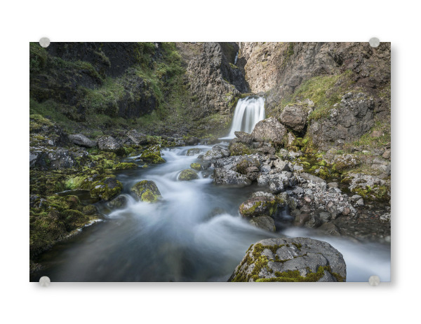 Acrylglasbild "Valagil" artboxONE - Natur,Reise - Wasserfall,Fluss,Island,Landschaft