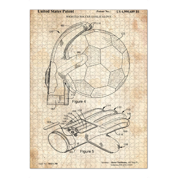 Puzzle Ravensburger "Torwarthandschuhe (Antik)" artboxONE - Sport,Sport / Fußball