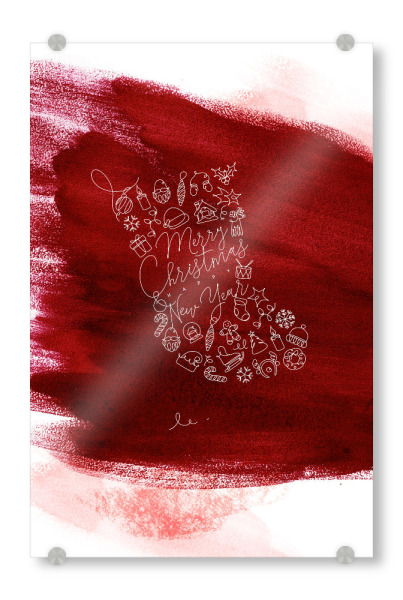 Acrylglasbild "Pen line christmas toy socks red" artboxONE - Weihnachten