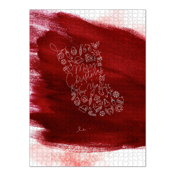 Puzzle Ravensburger "Pen line christmas toy socks red" artboxONE - Weihnachten