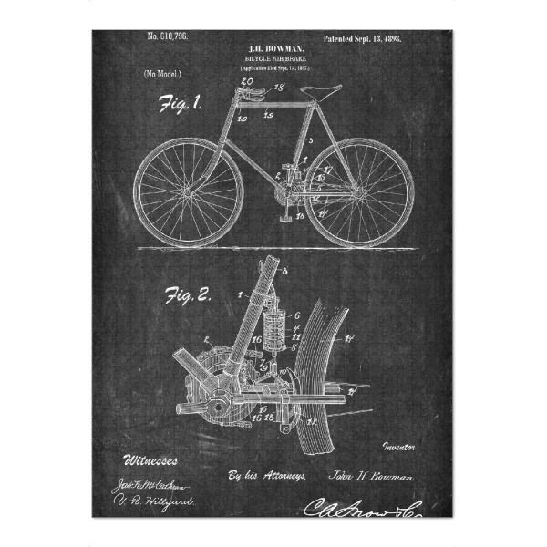 Puzzle Ravensburger "Vintage Fahrrad VII (Tafel)" artboxONE - Schwarzweiß,Sport