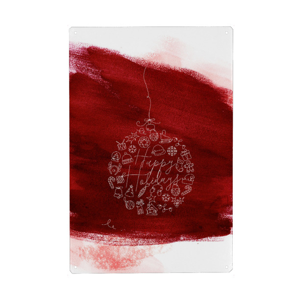 Metall Poster "Christmas tree ball toy red" artboxONE - Weihnachten