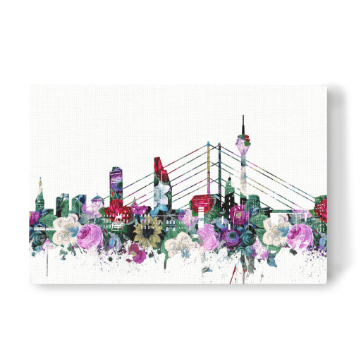 Dusseldorf city skyline floral